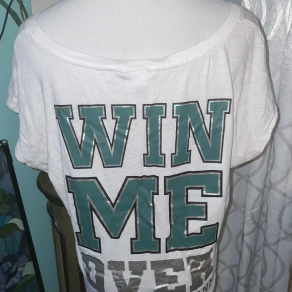 NWT VS Victoria Secret PINK LIMITED EDITION Slouchy Off The Shoulder BLING TEE - Picture 4 of 7